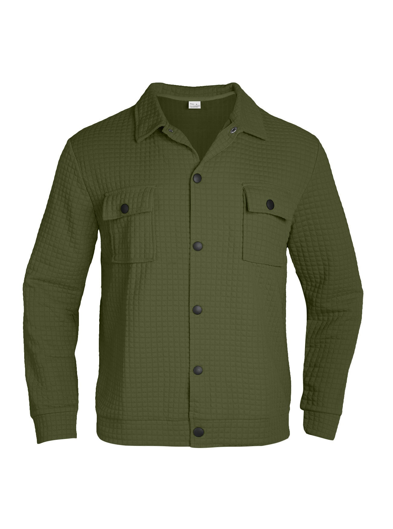 Men’s Casual Jacquard Check Loose Knit Work Shirt
