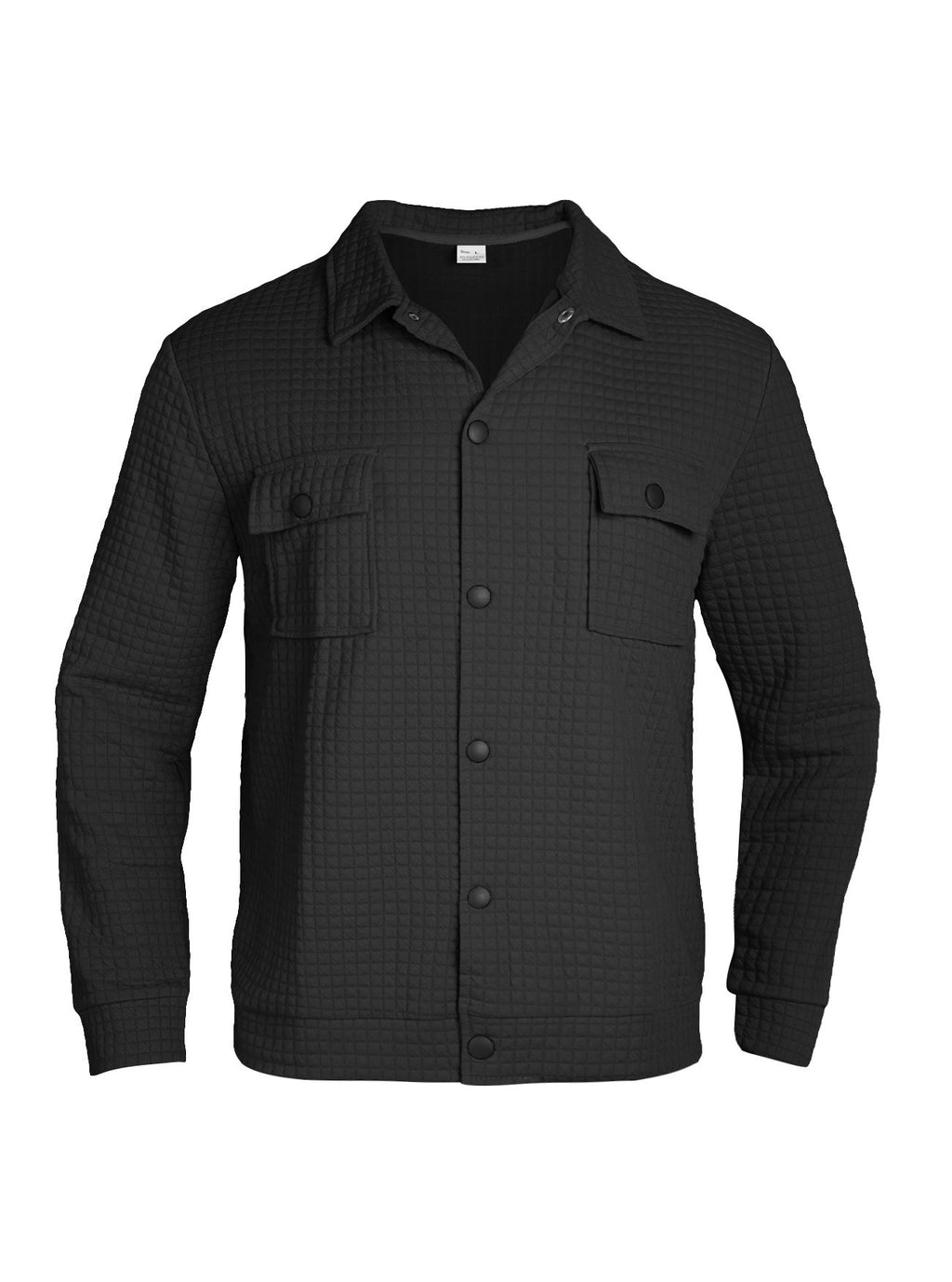 Men’s Casual Jacquard Check Loose Knit Work Shirt