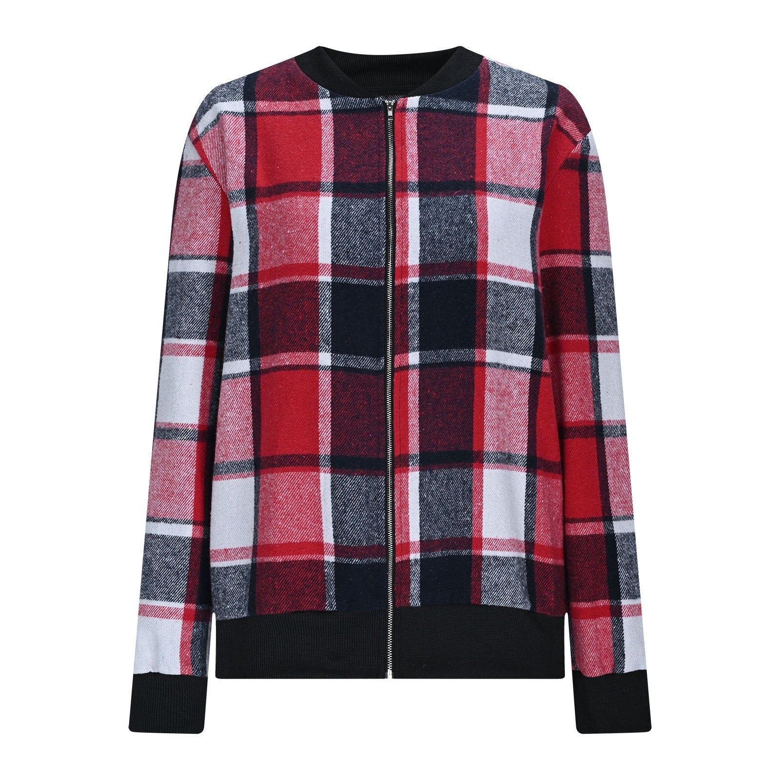 Autumn/Winter Checkered Baseball Jacket