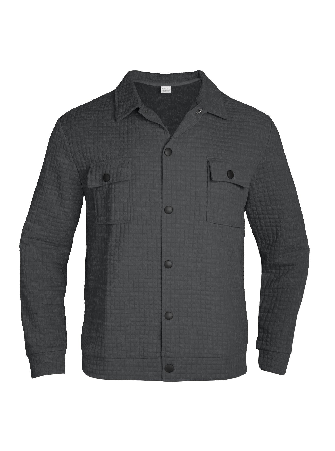 Men’s Casual Jacquard Check Loose Knit Work Shirt