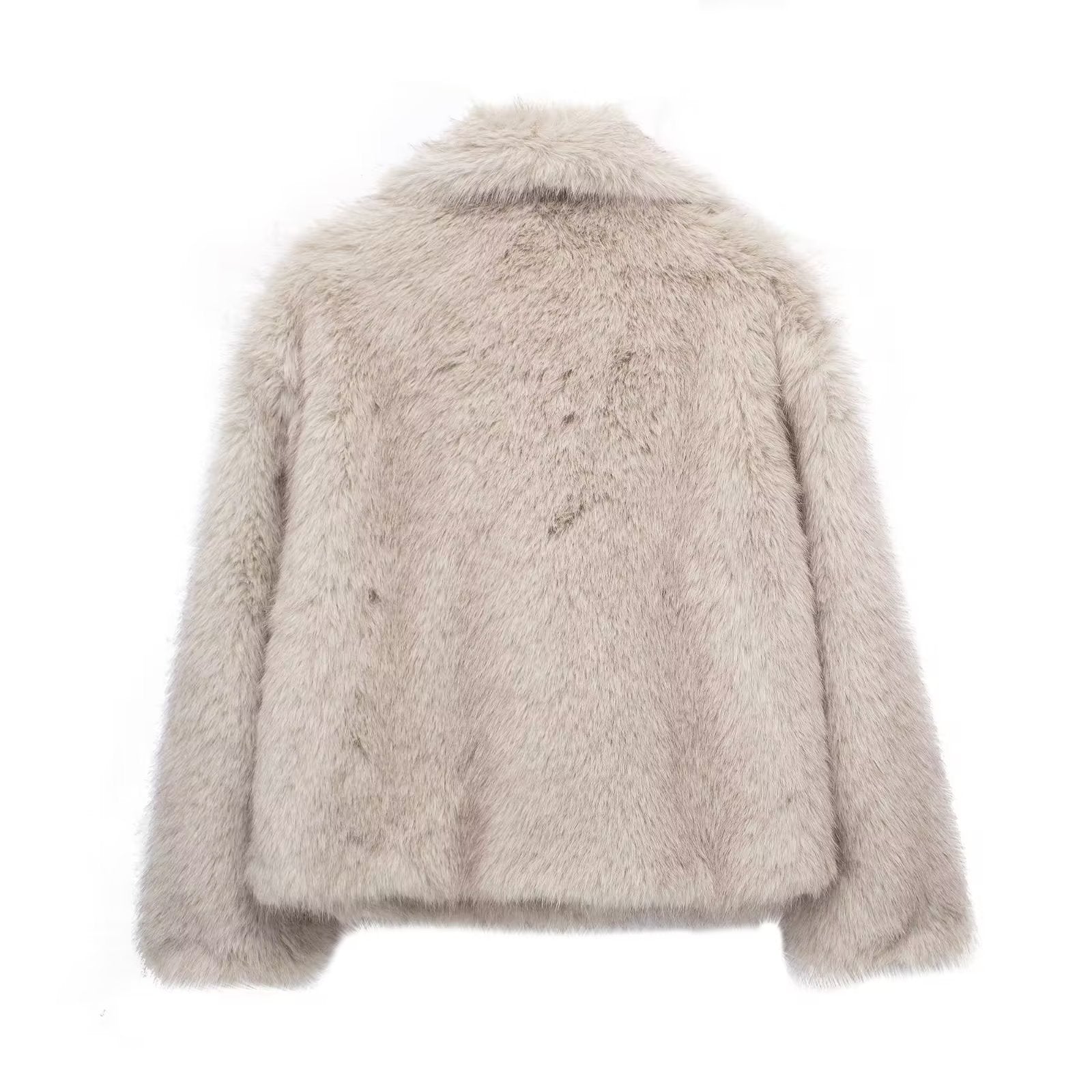 Women’s Plush Winter Coat, Warm Thick Fluffy Lapel Jacket
