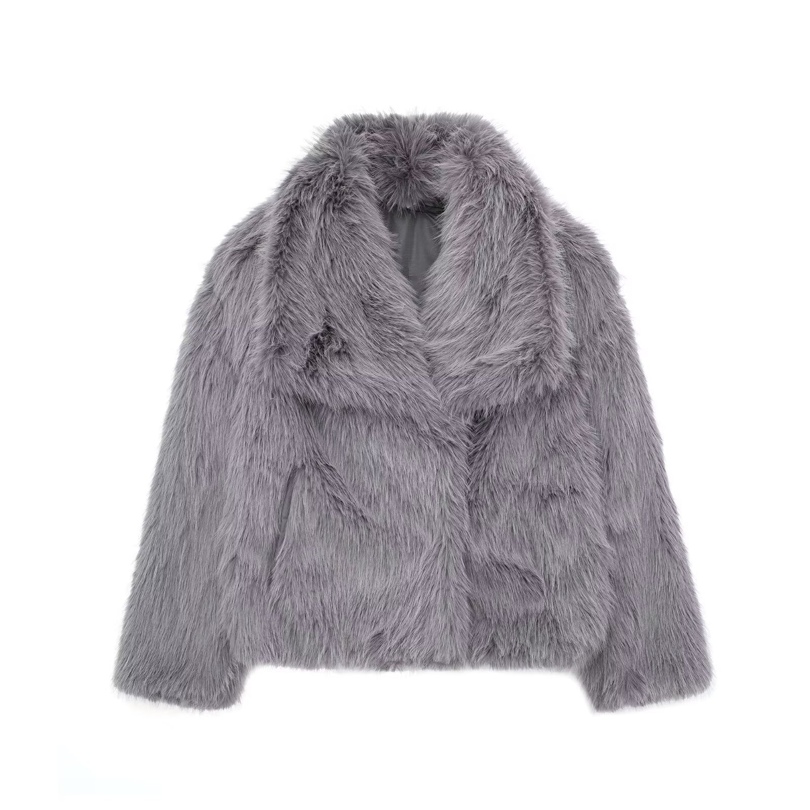 Women’s Plush Winter Coat, Warm Thick Fluffy Lapel Jacket