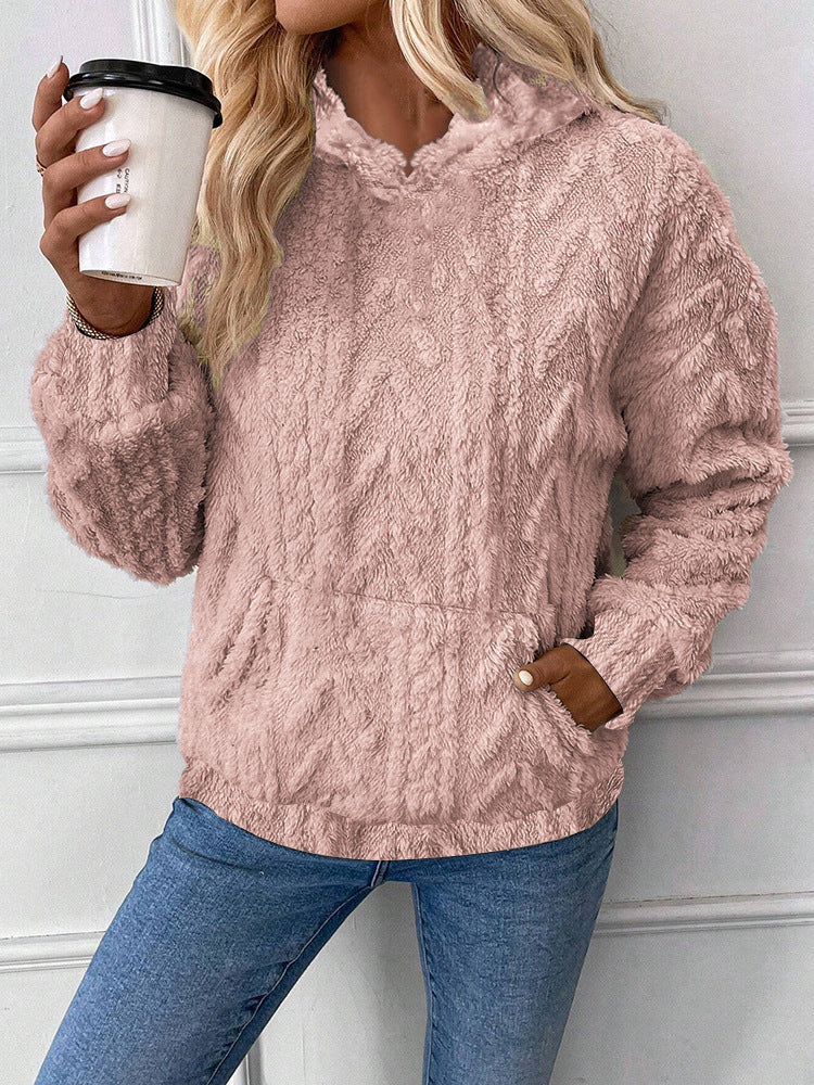 Women’s Jacquard Fleece Hoodie Sweatshirt